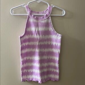 Cat & Jack Ribbed Purple and White Sleeveless Tank Top